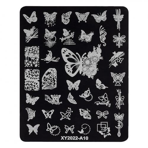 Matrita Metalica Stampila Unghii LUXORISE - Fly Butterfly A10 - Idei cadou nail art - Matrita Unghii