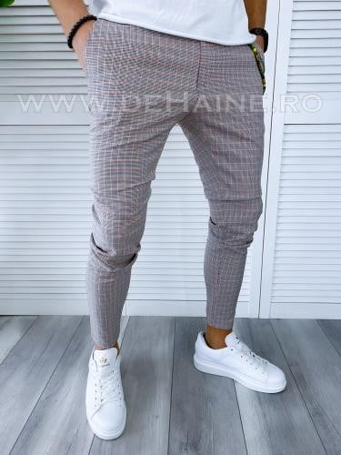 Pantaloni barbati casual regular fit in carouri B1755 14-2 E /F6-4 - Idei cadou haine barbati - Pantaloni casual
