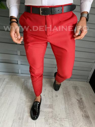 Pantaloni barbati eleganti rosii B1734 E - Idei cadou haine barbati - Pantaloni eleganti