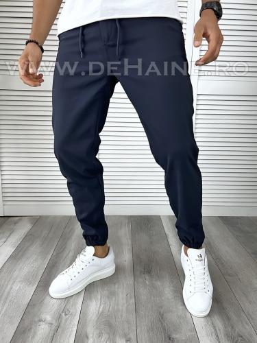Pantaloni casual slim fit bleumarin B6287 B-6 - Idei cadou haine barbati - Pantaloni de trening
